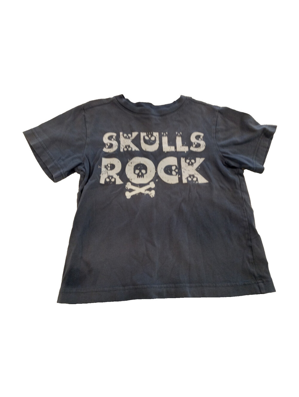 Crazy 8 Boys Shirt Size Small S 5 6 Charcoal Gray Skulls Rock Graphic Tee GUC